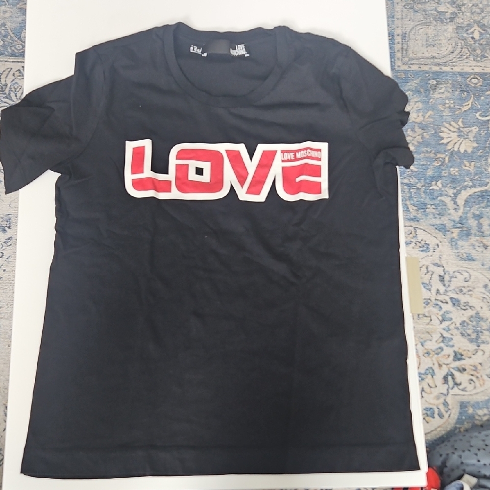 Love Moschino Black Red Graphic Tee